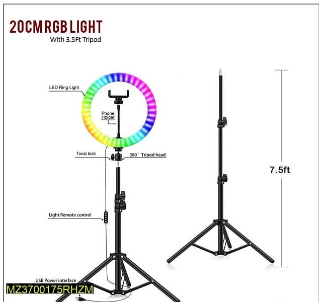 RGB RING LIGHT WITH 1130 Stand 0