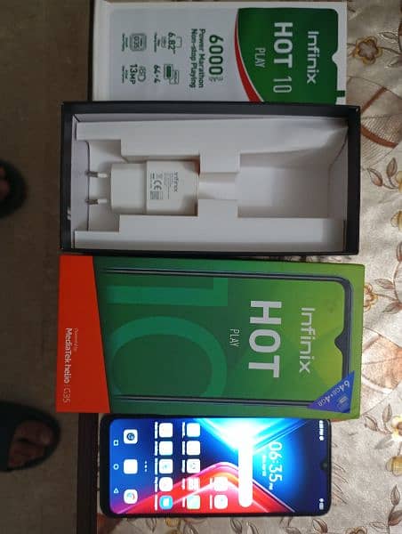 infinix hot 11 Play 4/64. Box، Charger . PTA Approved 4