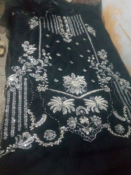 fully embroidered net dress total hand work 1