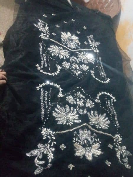 fully embroidered net dress total hand work 2