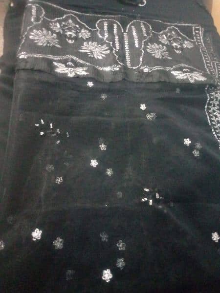 fully embroidered net dress total hand work 3