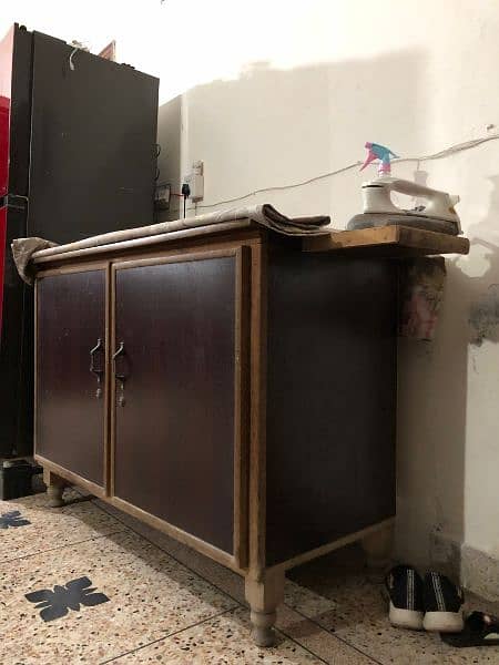 Wardrobe plus Iron Stand - Good Condition - Brown Color 0