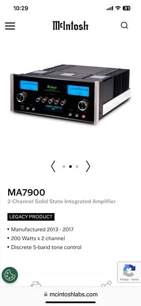 Mcintosh Amplifier MA7900 stereo with Dac 0