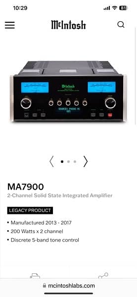 Mcintosh Amplifier MA7900 stereo with Dac 2