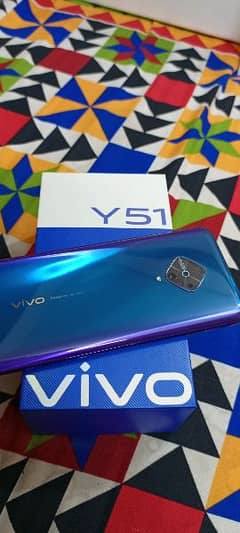vivo y51 4/128 ram rom PTA approved  with box charger