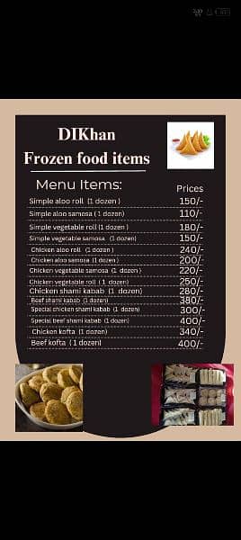 frozen food available in DIK 0