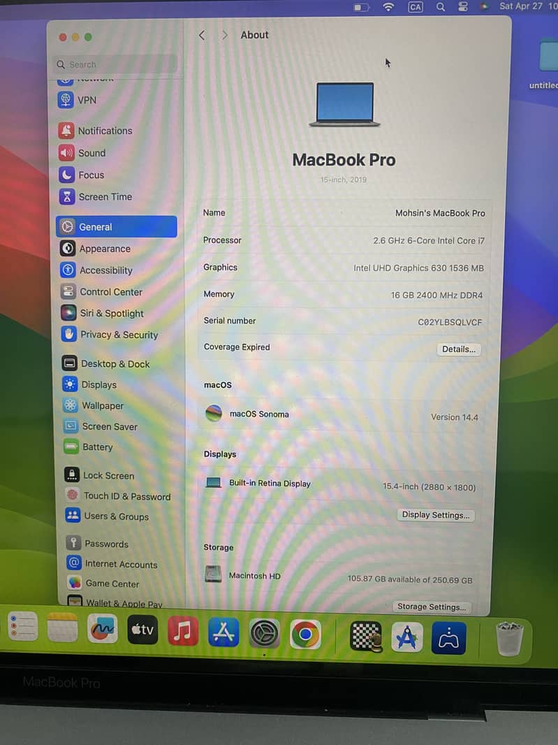 MacBook pro 2019 15 inches 1