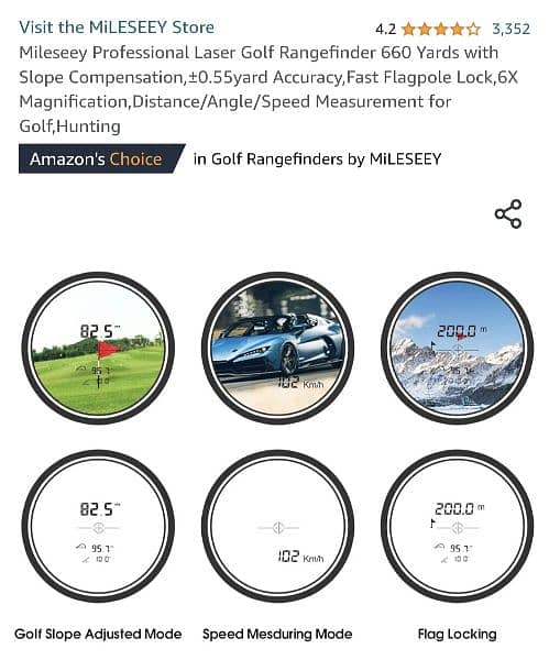 Mileseey Professional Laser Golf Rangefinder 660 Yards 2