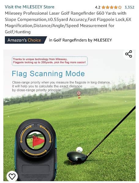 Mileseey Professional Laser Golf Rangefinder 660 Yards 4