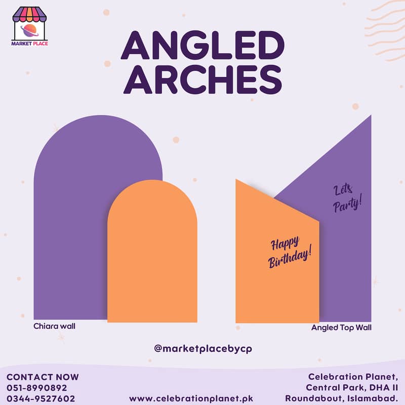 Angled Birthday Decoration Arches - Chiara Wall (Set of 2) 1