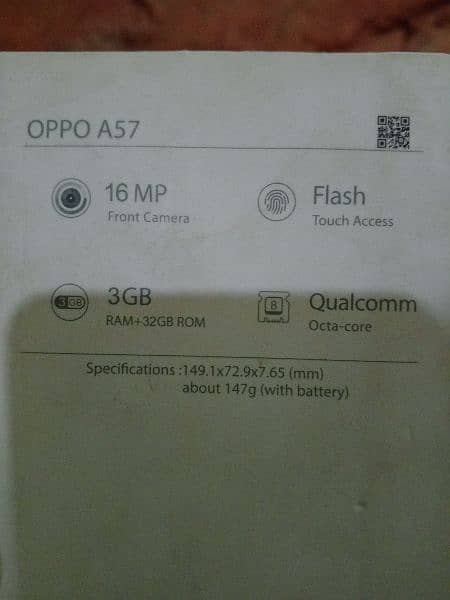 oppo A57 3/32 for sell with charger & box 5