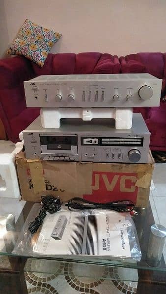 old antique tape recorder and Amplifer of JVC company 1