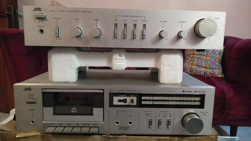 old antique tape recorder and Amplifer of JVC company 3