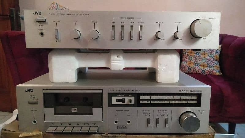 old antique tape recorder and Amplifer of JVC company 10