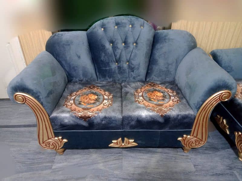 Sofa Set 6 Seater New Luxury King Size Velvet Fabric 0332-4144625 3