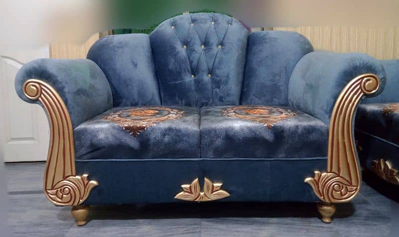 Sofa Set 6 Seater New Luxury King Size Velvet Fabric 0332-4144625 4
