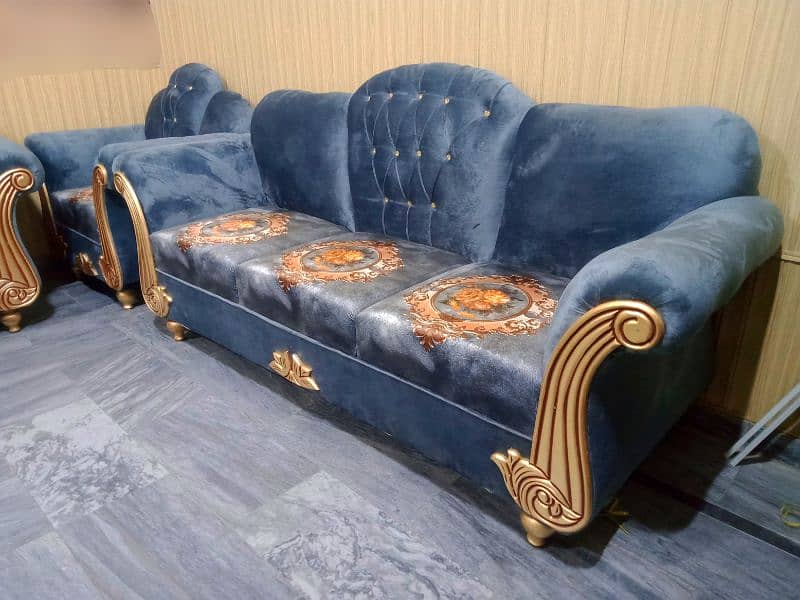 Sofa Set 6 Seater New Luxury King Size Velvet Fabric 0332-4144625 5