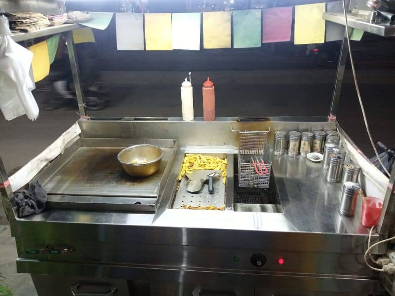 Food counter including Fryer and Hot plate 2