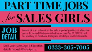 Jobs for Sales Girls to Sell Jewellery Online and Local Markets