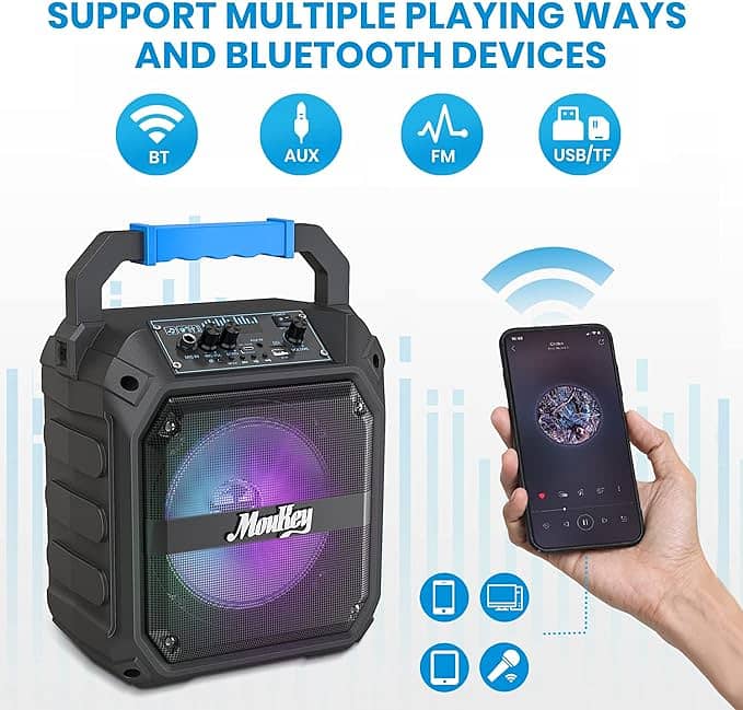 Moukey Bluetooth Karaoke Speaker - 6.5 in, Portable a463 2