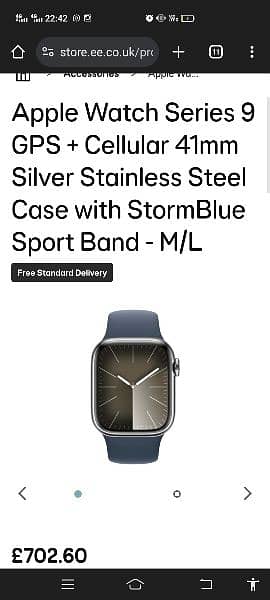 Apple Watch Series 9 . . 41Mm ​​Stainless Steel silver cell 5