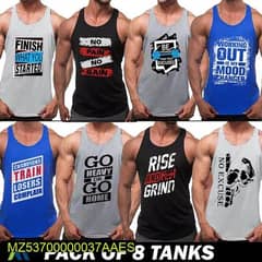 Men's stitched gym tanks pack of 8