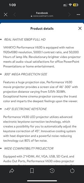 Vankyo V630 projector 3