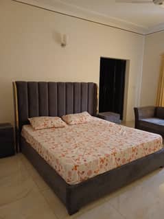 Bed with side table & mattress