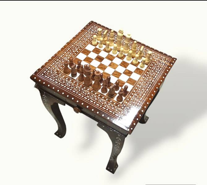 Natural Sheesham Wood Chess Table, Chess, Chess For Sale. 4
