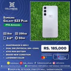 Samsung S23 Plus 8GB 256GB Dual Sim Approved Lavender Color  Cellarena 0