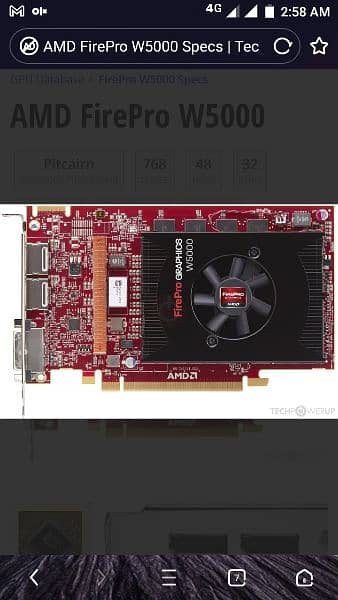 AMD ATI FirePro W5000 2gb DDR5 256bit graphics card 0