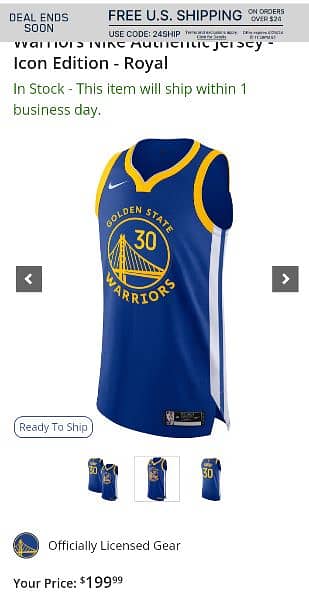 Stephen Curry Golden State Warriors Nike Authentic Jersey - Icon Editi 3