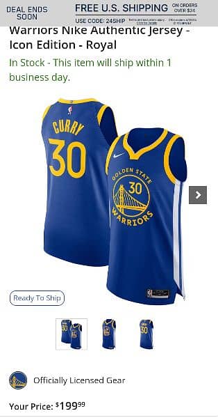 Stephen Curry Golden State Warriors Nike Authentic Jersey - Icon Editi 5
