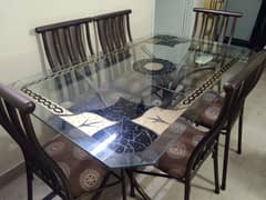 6 seater iron dining table 0
