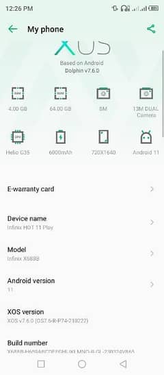 Infinix hot 11 play 4/64 argent for sale