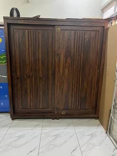 wooden sliding wardrobe (wooden back)