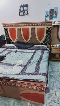 Double bed, Side tables, dressing and matress