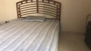 iron bed just like new with mattress 0