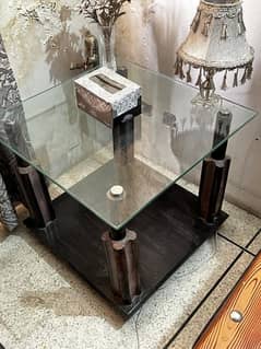 Two Glass top side tables. Normal Condition