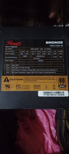 Rosewill 80plus bronze RBR1000 M  lush canditoin  1000w 1