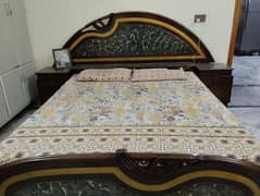 Double Bed king size with Side Tables and with Mattress