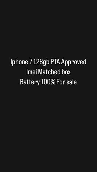 Iphone 7 128gb PTA Approved 8