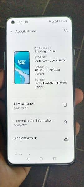 OnePlus 8 t 12.256 7