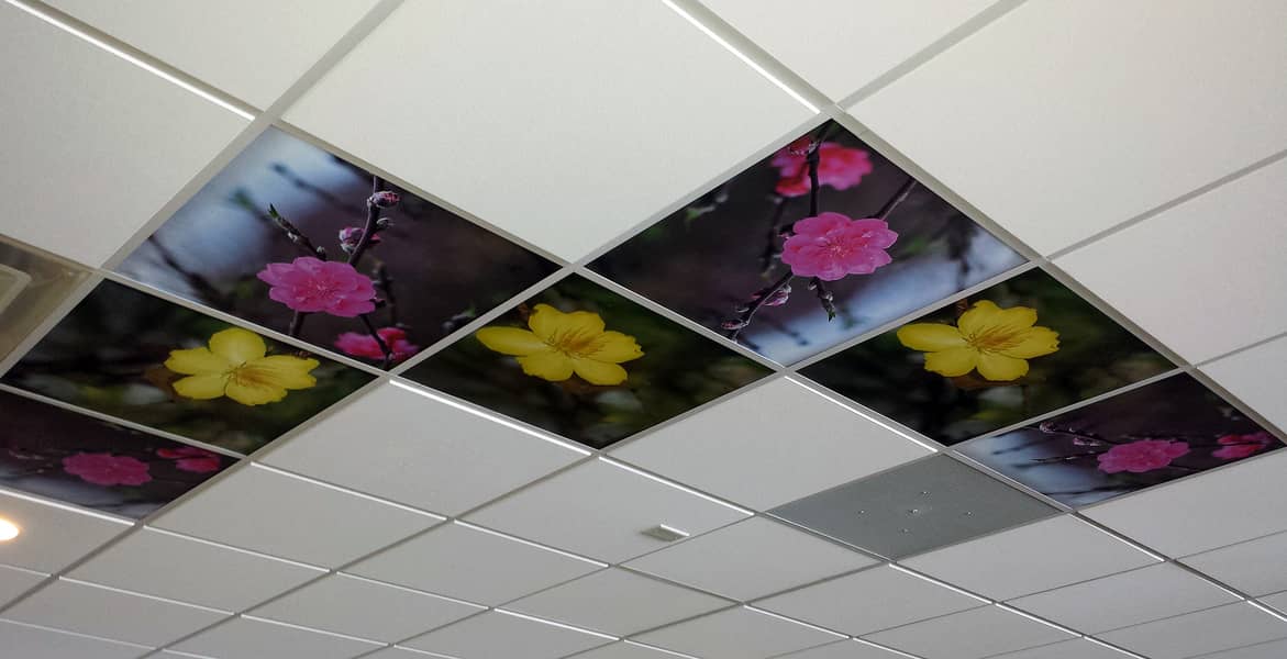 2x2 PVC Laminated Gypsum Ceiling Tiles Ceiling Aluminum Grid Ceiling. 1
