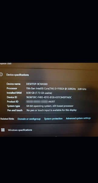 Dell Core i3,(11th Gen),8GB ,256 SSD ,15.6" 1