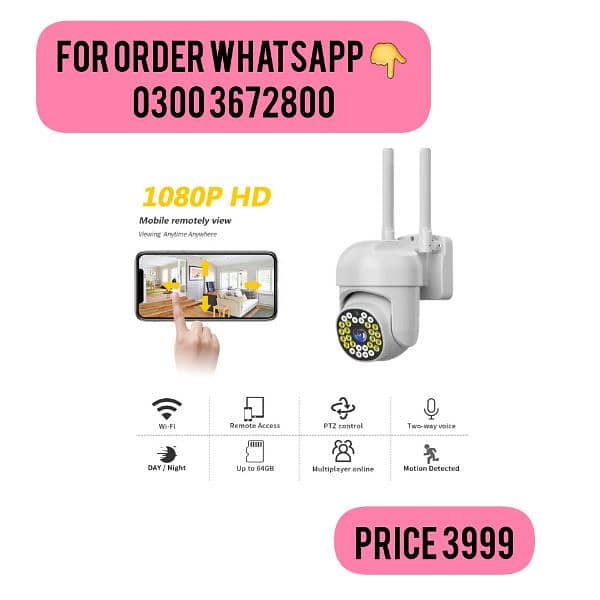 IP WIRELESS PANORAMIC BULB CAMERA 1080P HD 2MP 13