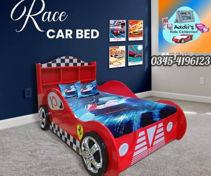 Car Bed with Free Sidetable 18