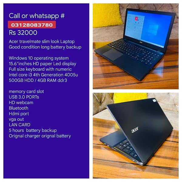 Laptops available in low prices contact or WhatsApp # 03128O83780 19