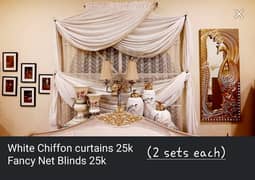 White Curtains and fancy blind