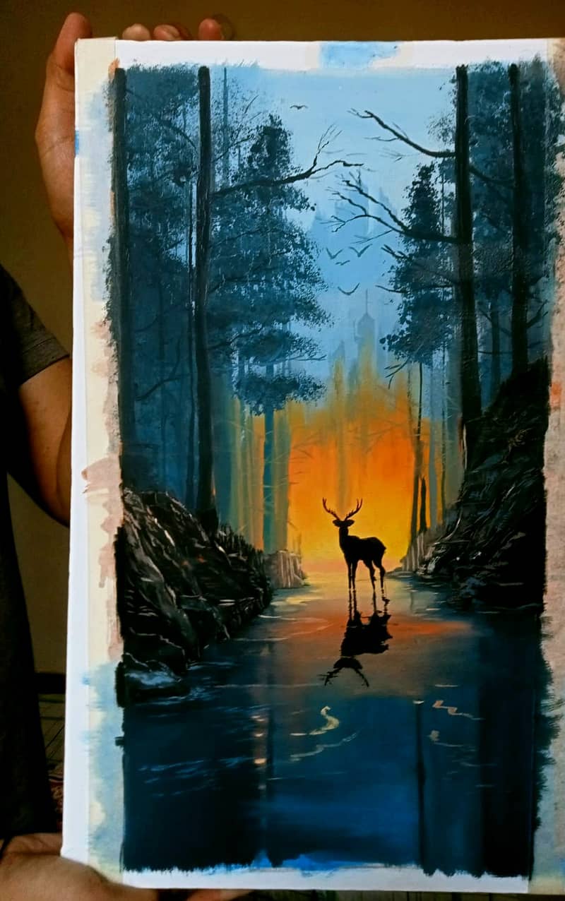 Beautiful painting of dark forest by montano 1